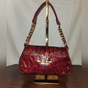 Elaine Turner red croc embossed